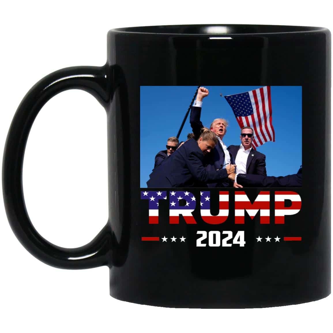 Donald Trump 2024 Survived Shot At Election Rally - Funny Gifts, Father's Day Dad Gifts, Cool Gifts for Husband, Mug for Dad Birthday, Present for Dad, Veteran Gifts - Coffee Mug 11 Oz Ceramic Black